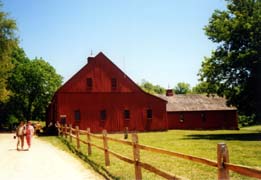 [photo, Red barn at Jefferson Patterson Historical Park and Museum, St. Leonard, Maryland]