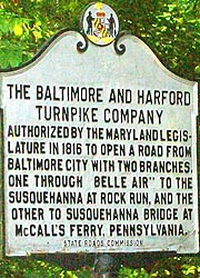 [photo, Baltimore and Harford Turnpike Company historical marker, Glen Arm (Baltimore County), Maryland]