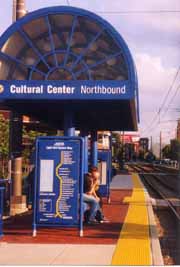 [photo, Light Rail train stop, Cultural Center (northbound), Baltimore, Maryland]