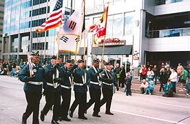 [photo, Korean War veterans, St. Patrick's Day Parade, East Pratt St., Baltimore, Maryland]